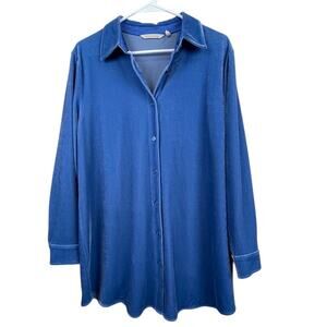Soft Surroundings Velvet Boyfriend Tunic Blouse